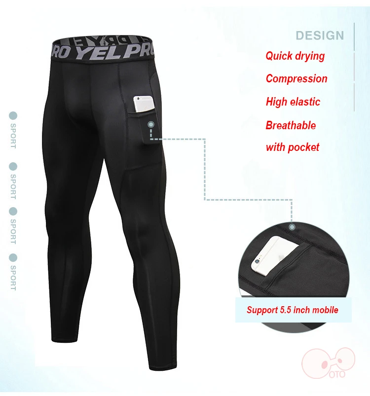 Компрессионная футболка+ брюки спортивный костюм Для мужчин тренировочный костюм для бега мужские для фитнеса, кроссфита Спортивная Футболки-топы леггинсы