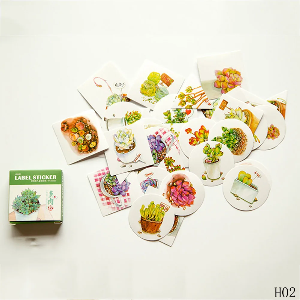 

40 Pcs/box Cute Creative Plants Succulents Mini Paper Sticker Decoration Diy Ablum Diary Scrapbooking Label Sticker Stationery