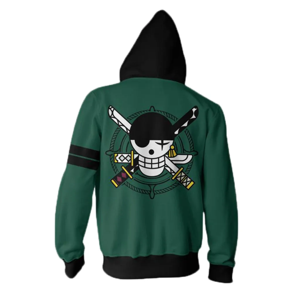 

ONE PIECE Hoodie Roronoa Zoro Hooded Sweatshirt Cosplay Hoodie Costume ONE PIECE Roronoa Zoro Hoodie Zipper Streetwear