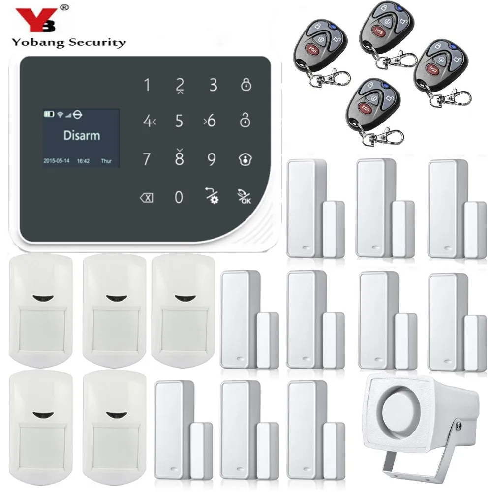 YoBang Security WIFI Wireless GSM SMS font b Alarm b font System Sensor Android IOS App