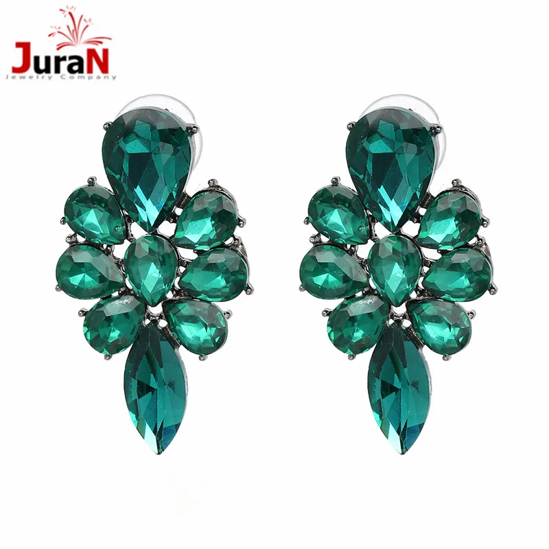 

JURAN Big Sale NEW Cute Earrings Full Crytal Rhinestone Stud Crystal Earrings For Women Girl Fashion Jewelry Style 5 Colors