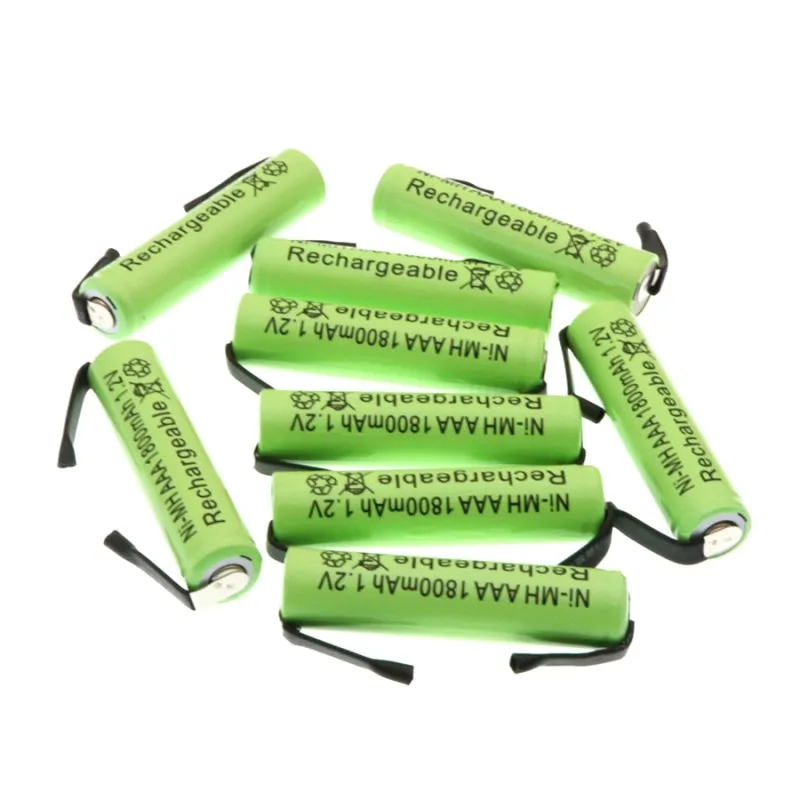 Jungla Ni-MH 1,2 V AAA аккумуляторная батарея 1800mah со сварочными вкладками для Электробритва Philips Braun зубная щетка