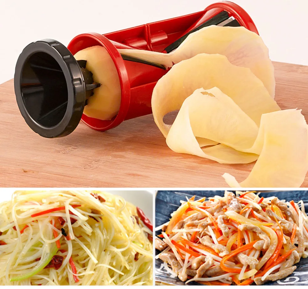 Kitchen Manual Spiral Funnel Shredder Vegetable Fruit Grater Slicer Cutter Spiralizer Carrot Cucumber Courgette tools | Дом и сад