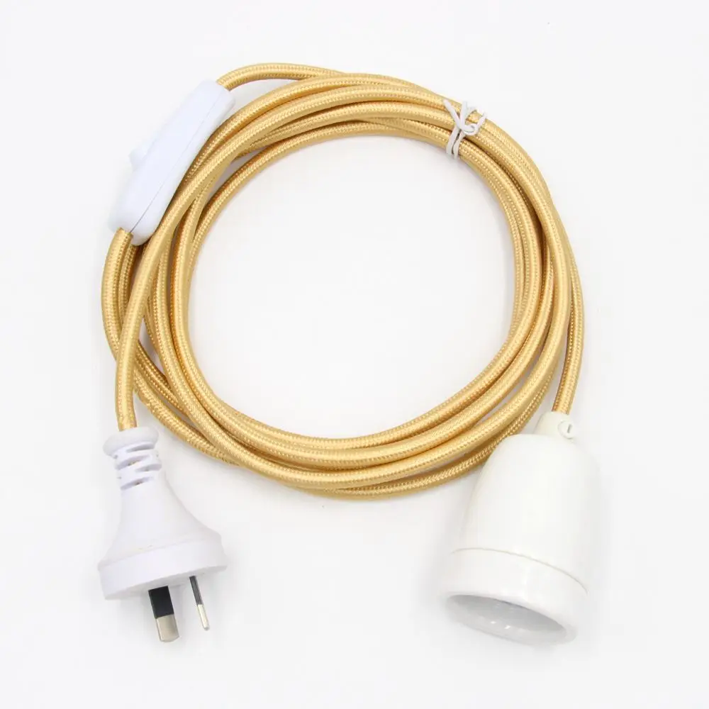 gold power cord switch lamp socket