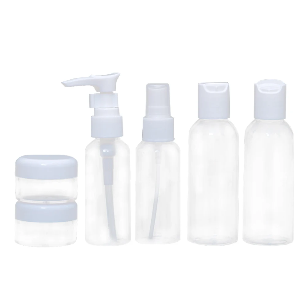 6pcs Travel Bottles Portable Refillable Plastic Container Spary Bottle