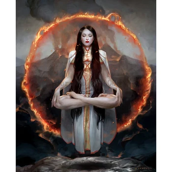 

Flame circle Angle room decor Embroidery Pattern diamond 5D DIY paintings 3D Cross stitch kits mosaic wall stickers RS541