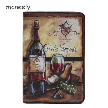 

Mcneely Vintage Wine Passport Case Dedicated Nice Leather Men Travel Passport ID Card Holder Protector Organizer Storage Cover