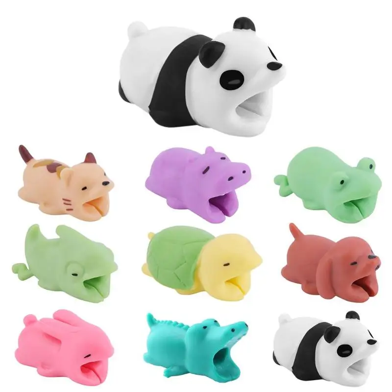 

1Pcs Cute Bite Cartoon Animal Cable Protector Cord Wire Protection Mini Cover Charging Cable Winder High Quality Protector New