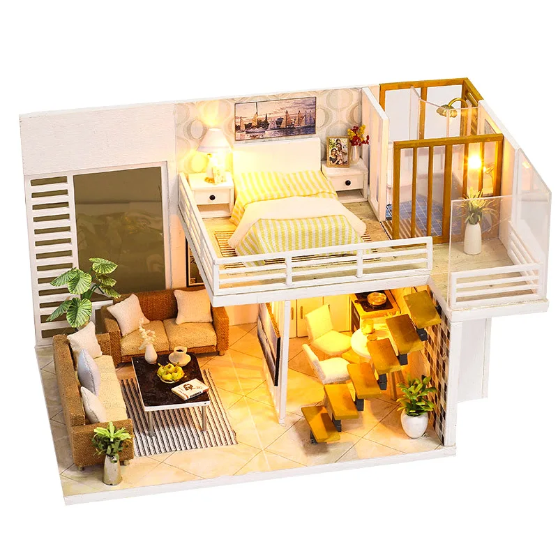 K031 CUTEBEE DIY Кукольный дом деревянные кукольные домики миниатюрный кукольный домик мебель комплект со светодиодный игрушки для детей Рождественский подарок L023 - Цвет: K031