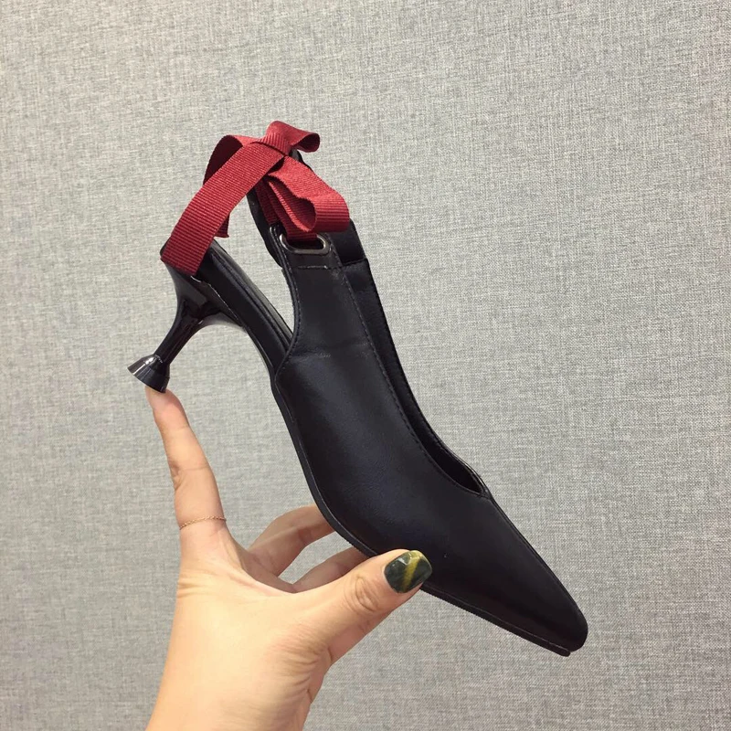 black slingback low heel shoes