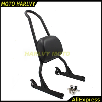 

Motorcycle Rear Passenger Sissy Bar Backrest Pad Cushion For Harley Softail Fatboy 07-16