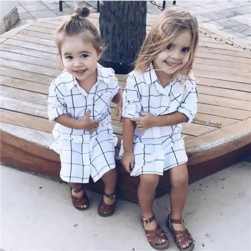 

Pudcoco New Baby Girls Toddler Plaids Shirt Set Kids Clothes Outfits Fashion girls dress dress children clothing bosudhsou
