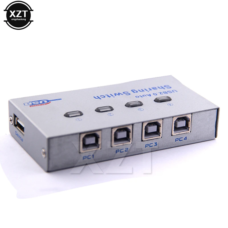 4 Ports USB 2.0 Automatic sharing switch 4 in 1 out USB switcher