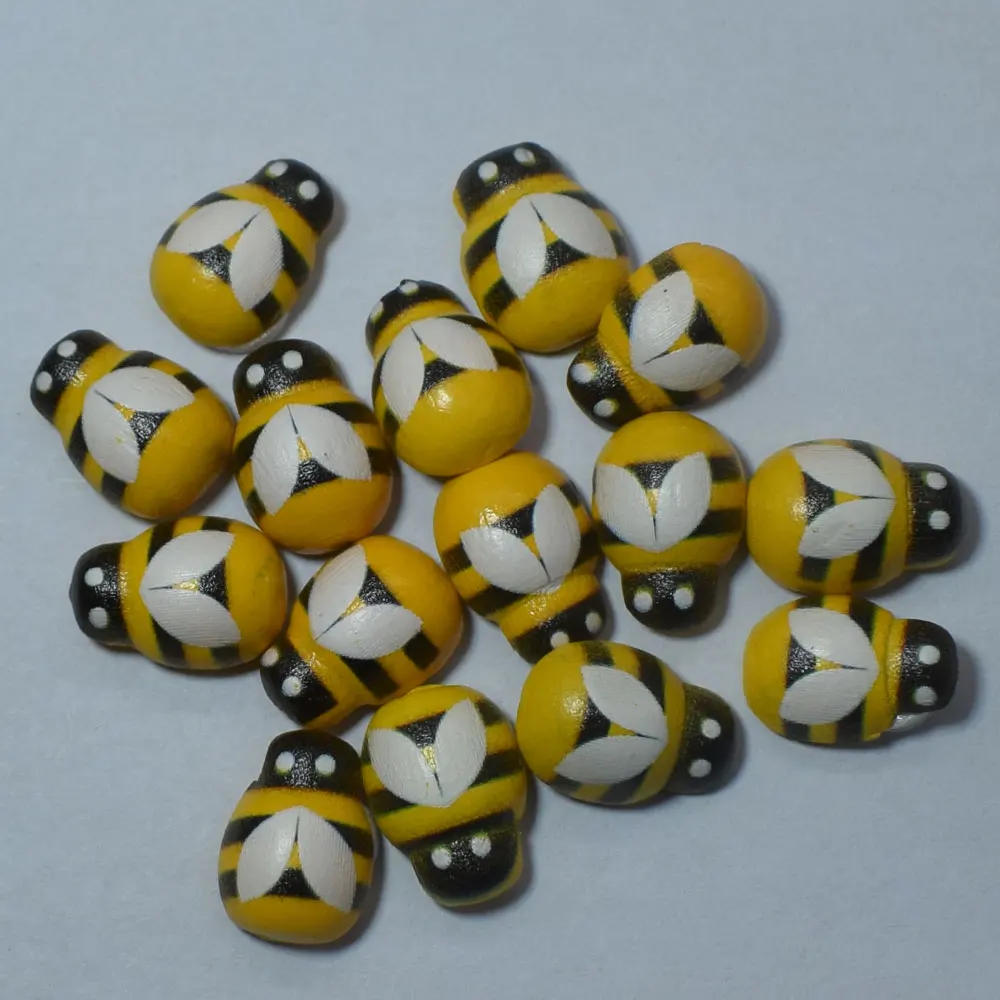 

200PCS Mini Bee Wooden Buttons Ladybug Sponge Self-adhesive Stickers Fridge/Wall Sticker Home Decoration Scrapbooking Kids Toys