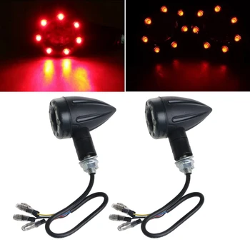 

2Pcs Motorcycle Turn Signal Light Brake Stop Lights 12V 13LED Amber And Red Indicator Lamp
