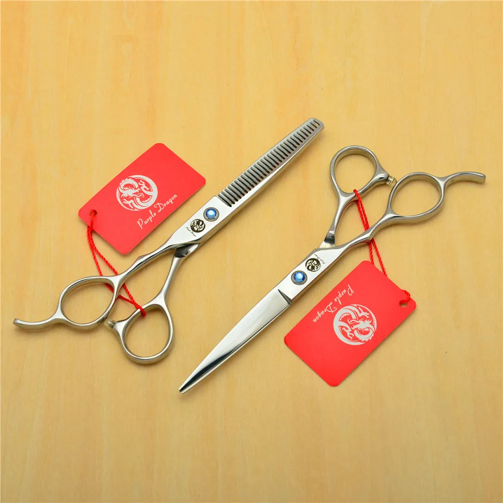 

Left Hand 6 inch Fire Dragon 440C Silvery Professional Hair Scissors Hairdressing Scissors Cutting Shears Thinning Scissors