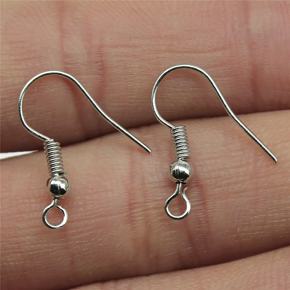 Rhodium 50 шт., 8 цветов, 18x19 мм, застежки для сережек, крючки для рукоделия, изготовления ювелирных изделий, аксессуары для ювелирных изделий, железный крючок, проволока для ушей, сделай сам, фурнитура для сережек - Цвет: Rhodium