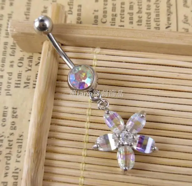 

316L Surgical Steel Navel Zircon Percing Bijoux Women Ombligo with Faceted Beads Vine Dangle Piercing Belly Rings neuspiercing