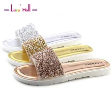 Women’s Summer Slippers Casual Slides Women Sandals Flat Rhinestone Sandals Flip Flops Beach Shoes Sapatos Ladies Comfortable