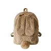 Furry Rabbit Ear Backpack cute Girls Shoulder Bag Mini Furry Fluffy Plush schoolbag Winter Women's Travel Bag ► Photo 3/5