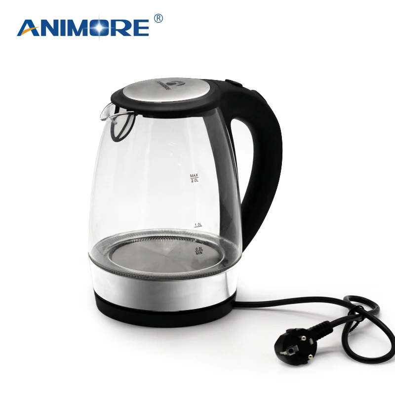 ANIMORE 2L Glass Electric Kettle off Automatically Stainless Steel Anti-hot Electric Kettle Household Kitchen Appliances EK-02