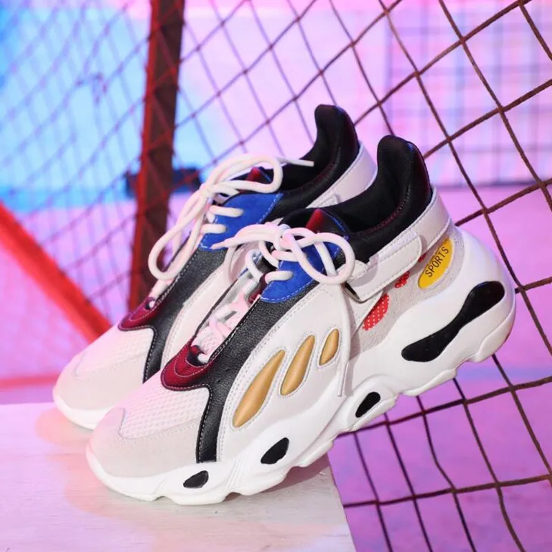 

New women shoes spring autumn sneakers Lace-up comfortable Female shoes Thick bottom casual shoes trend women shoes