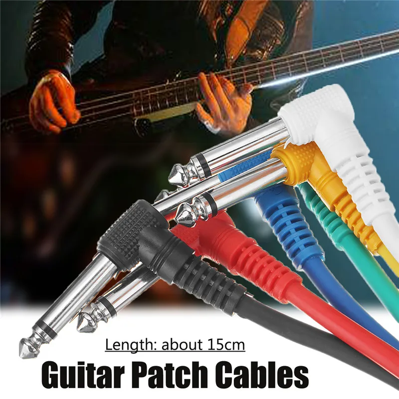 Buy 6Pcs Colorful Angled Plug Audio Leads Patch Cables