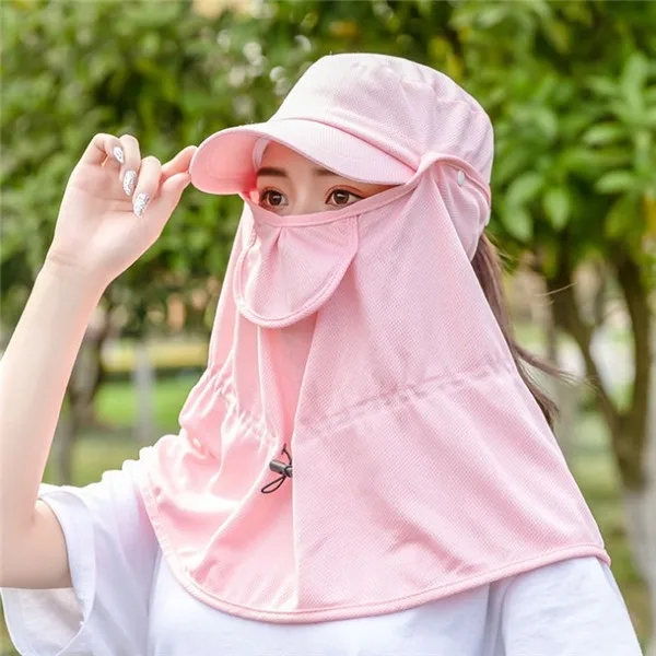 pink hat Водонепроницаемая большая сумка-мешок с широкими полями Новая летняя ветрозащитная Солнцезащитная шляпа для рыбалки Кепка платок для защиты от солнца - Цвет: pink hat