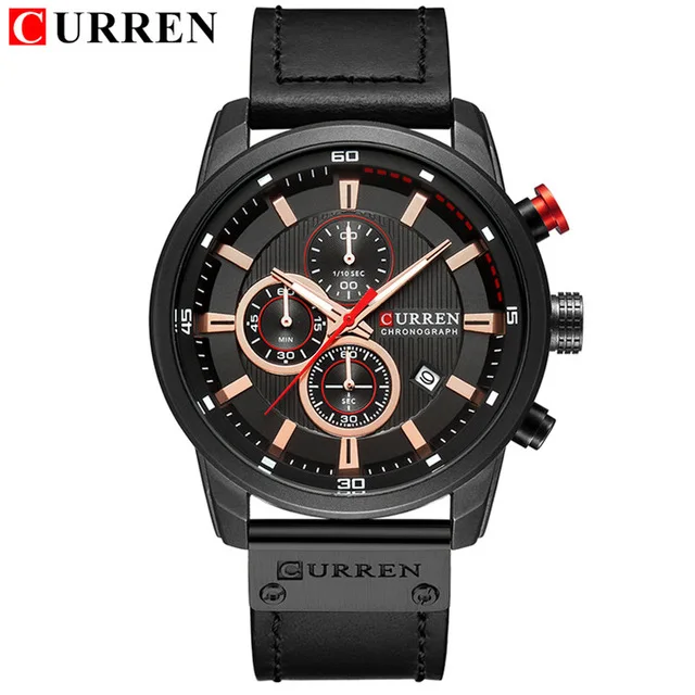 Relogio Masculino Curren 8291 кварц Синий Vogue Бизнес Спортивные часы Элитный бренд для мужчин армия военная Униформа часы человек кварцевые часы - Цвет: black black black