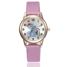 Children Watch Unicorn Pony Leather Strap Analog Dial Quartz Watches Kids Wrist Watches for Boys Girls Xmas Gifts Cartoon Watch