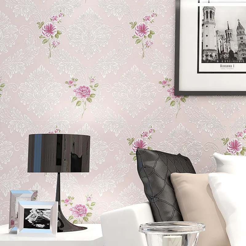 

3D Wallpaper For Walls In Rolls Wall Papers For Living Room Romantic Pastoral Three-dimensional Flowers Warm Home Decor