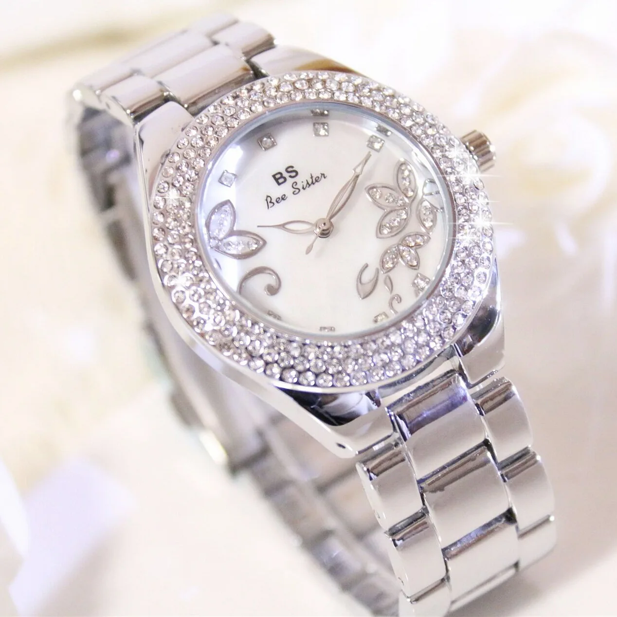2016 women rhinestone watches quartz diamond ceramic watches bracelet