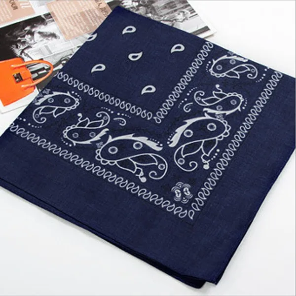 Недорогой винтажный квадратный платок с геометрическим принтом, хлопковый платок для головы, шейный шарф, браслет, платок, карманное полотенце