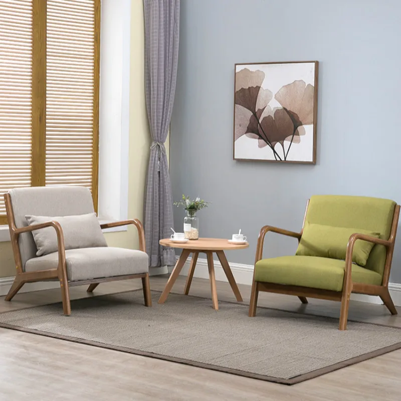 Ленивый диван-стул, современный минималистичный Одноместный стул из твердой древесины для гостиной, спальни, балкона, домашний компьютерный стул для отдыха
