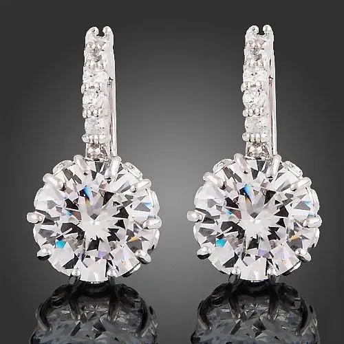 Женские ослепительные свадебные серьги для вечеринок с кристаллами и