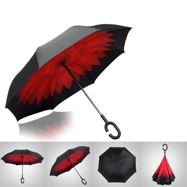 EDC Multipurpose Folding Windproof Reverse Double Layer Rainy Umbrella