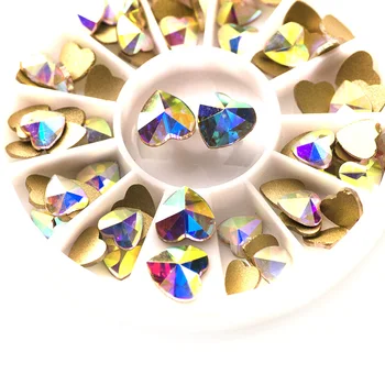 

YANRUO 288pcs AB Crystal flat back Non HotFix Rhinestone Diamond Design Nail Decorations DIY 3D For Nail Art Gems
