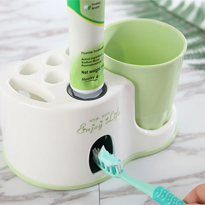 

HOT sale Automatic Wash Gargle Suit with Wash Cup Toothpaste Dispenser Squeezer Toothbrush Holder Bathroom Accessories 3 color