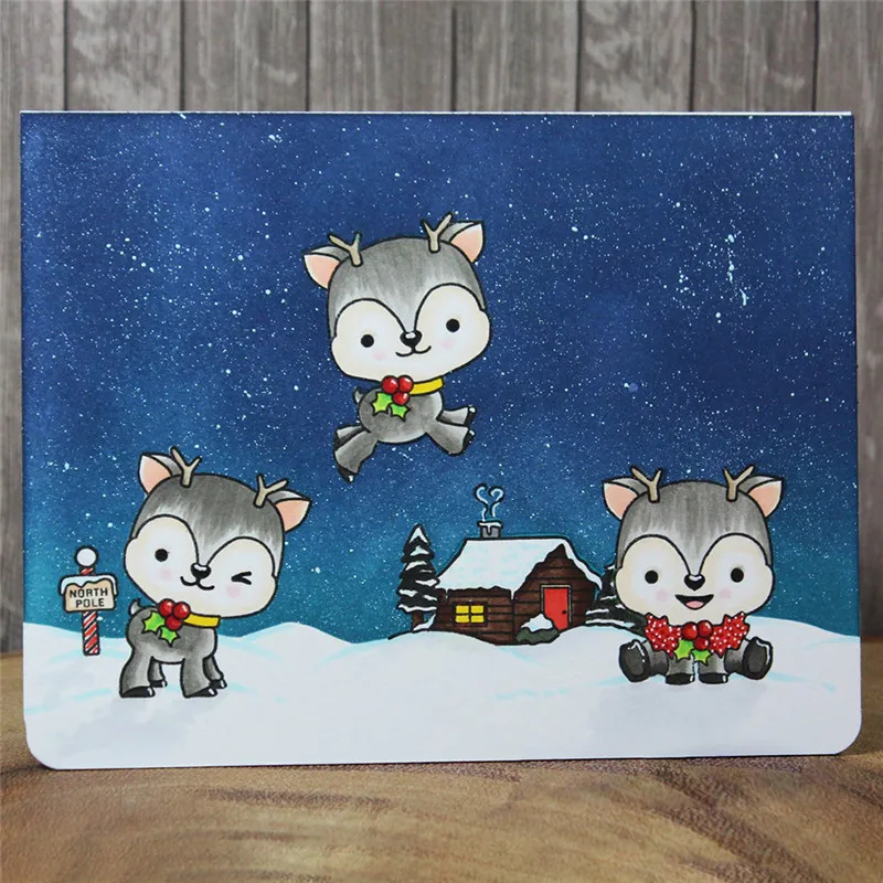 

Fox House Winter Christmas Metal Cutting Dies and Stamps for Scrapbooking New 2019 Crafts Die Cuts for Card Making Embossing