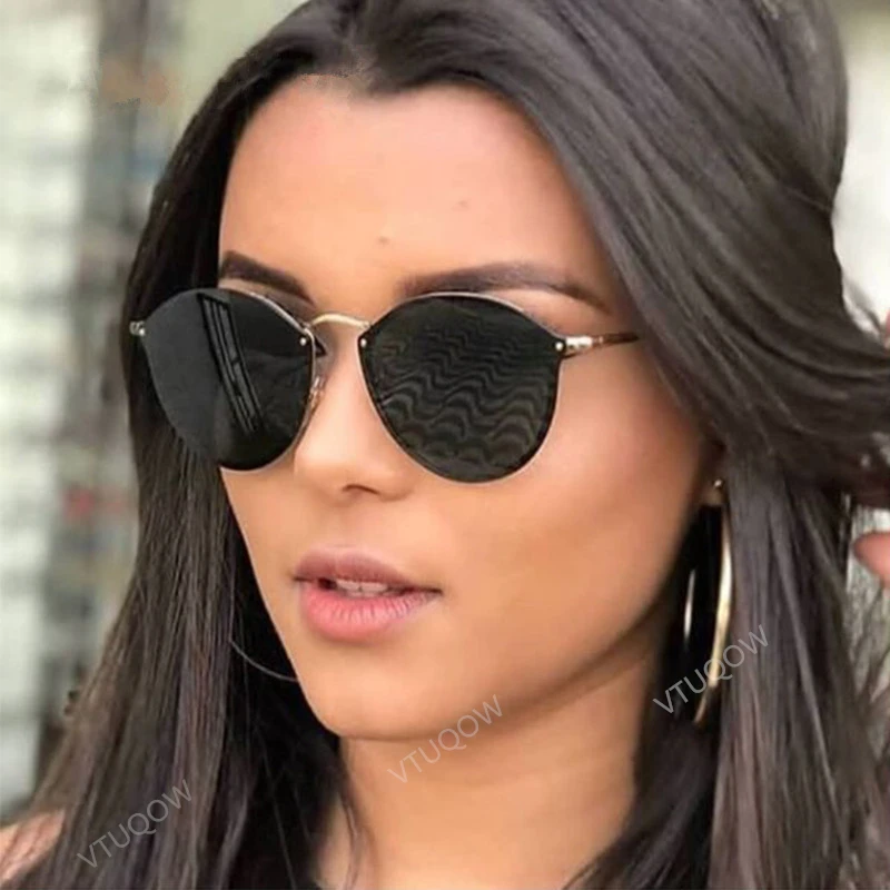 2019 gafas de sol de marca lujo para mujer a la moda Hue Retro lentes de sol ojo de gato señora mujer lentes de sol para dama lunette|Gafas de sol