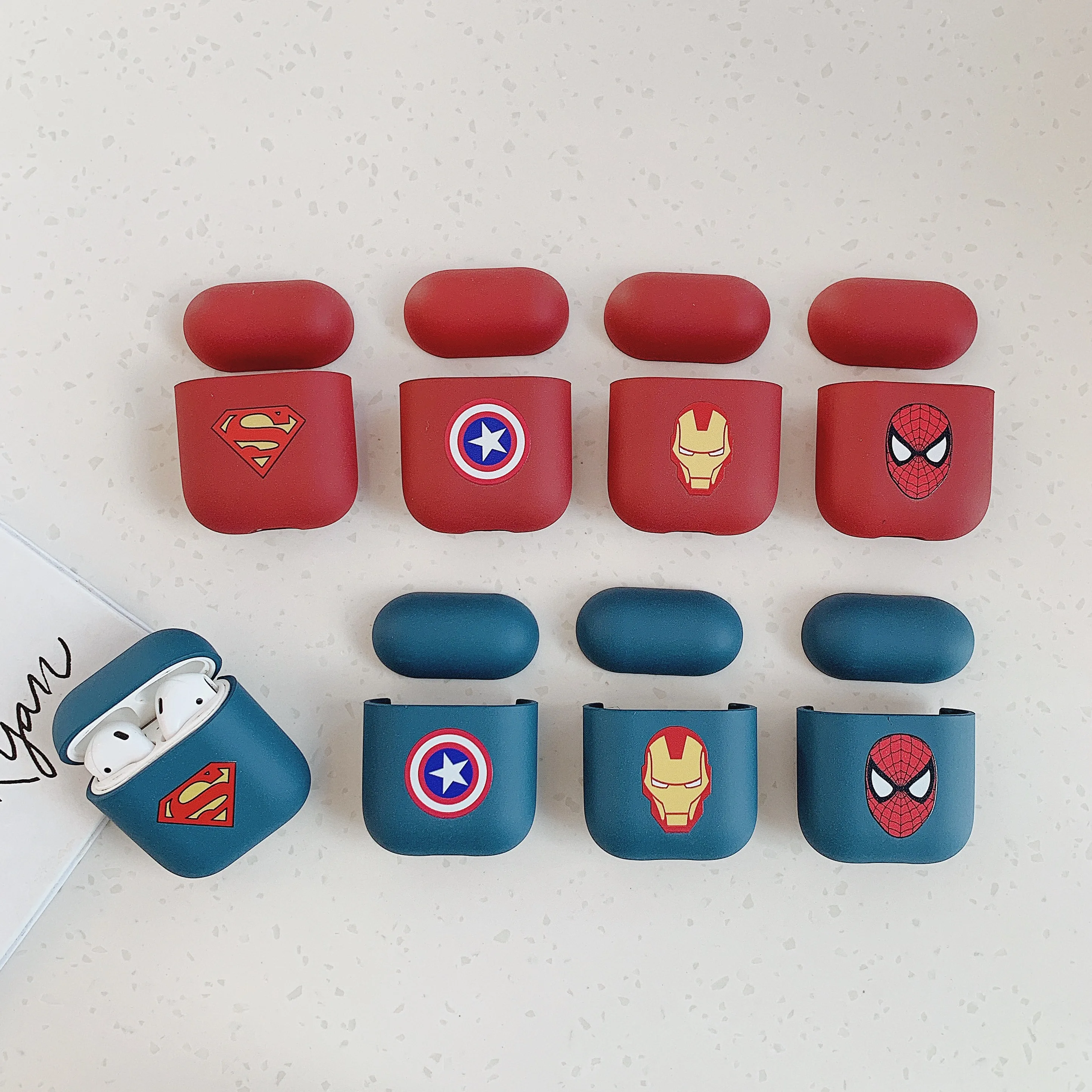 

Cute Fashion Cartoon Earphone Headset Accessories PC matte Hard case For Apple Airpods 1/2 Wireless Bluetooth Headset bags