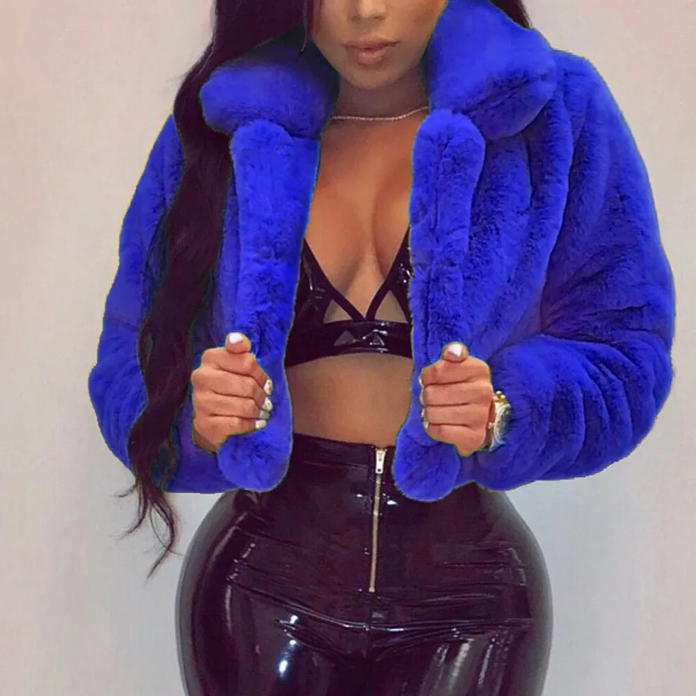 feitong Fashion Women Coat Fluffy Fleece Turn-down Collar Faux Fur Top Short Loose Coat Fashion women clothes 2018 Plus Size feitong Fashion Women Coat Fluffy Fleece Turn-down Collar Faux Fur Top Short Loose Coat Fashion women clothes 2018 Plus Size