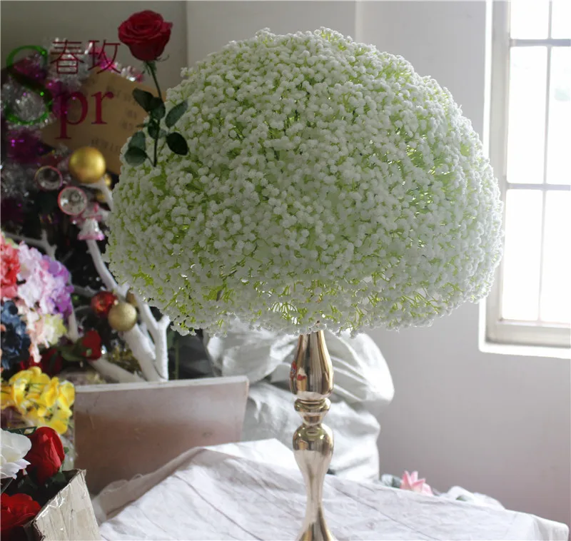 

SPR-Free shipping!Babysbreath wedding road lead artificial flower ball wedding table flowers centerpiece flower wall decoration