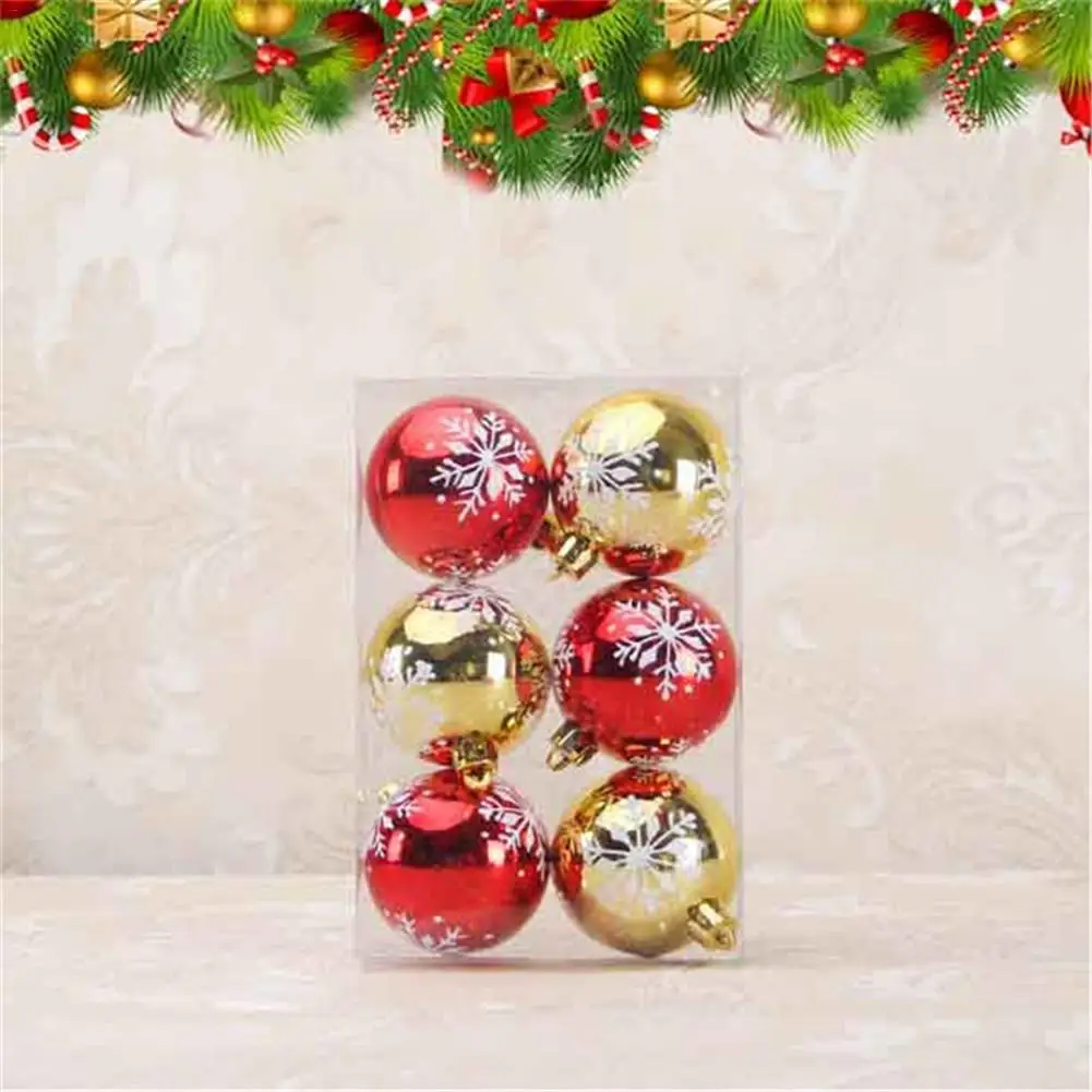 6 шт снежинки Рождественские шары елочные украшения Пластиковые блестящие шары елочные украшения шары