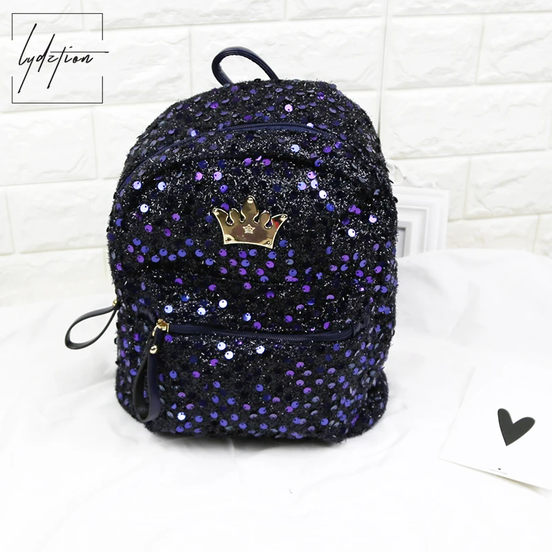 

2017 New Preppy Style Backpack Fashion Sequined School Bag Soft Leisure Plecak Girl Travel Bag Preppy Style Backpack Shiny Color