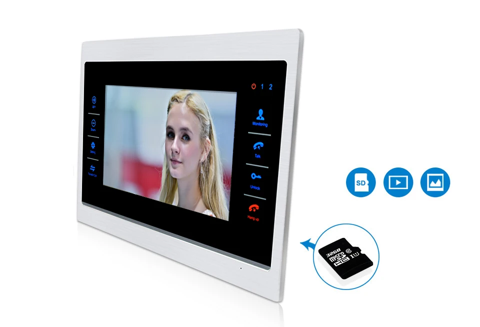 HomeEye 7 ''видео видеопереговорное устройство Обнаружение движения голосовое сообщение OSD меню сенсорная кнопка 1-2 домашняя система доступа