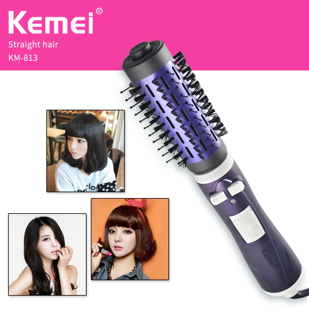 

KEMEI Multifunctional Anti-scald Fast Hair Straightener Comb, Hair Curler Brush Electric Straightening Irons Comb For Various