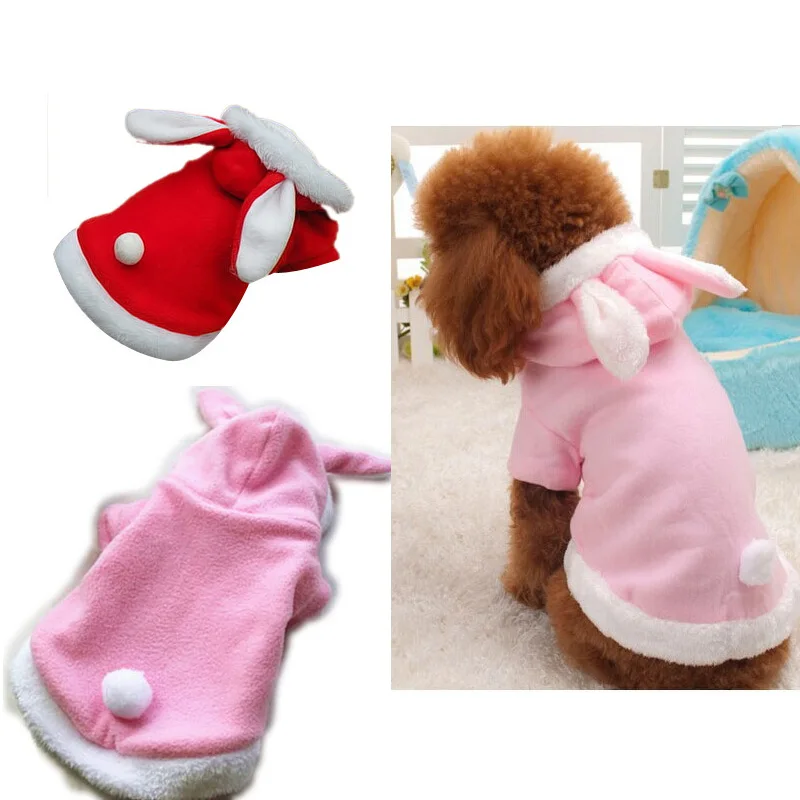 Warm Thickened Cat Easter Costumes Rabbit suit Free clothes windproof Pet Product Cute Bunny suit For Cat Winter Shipping