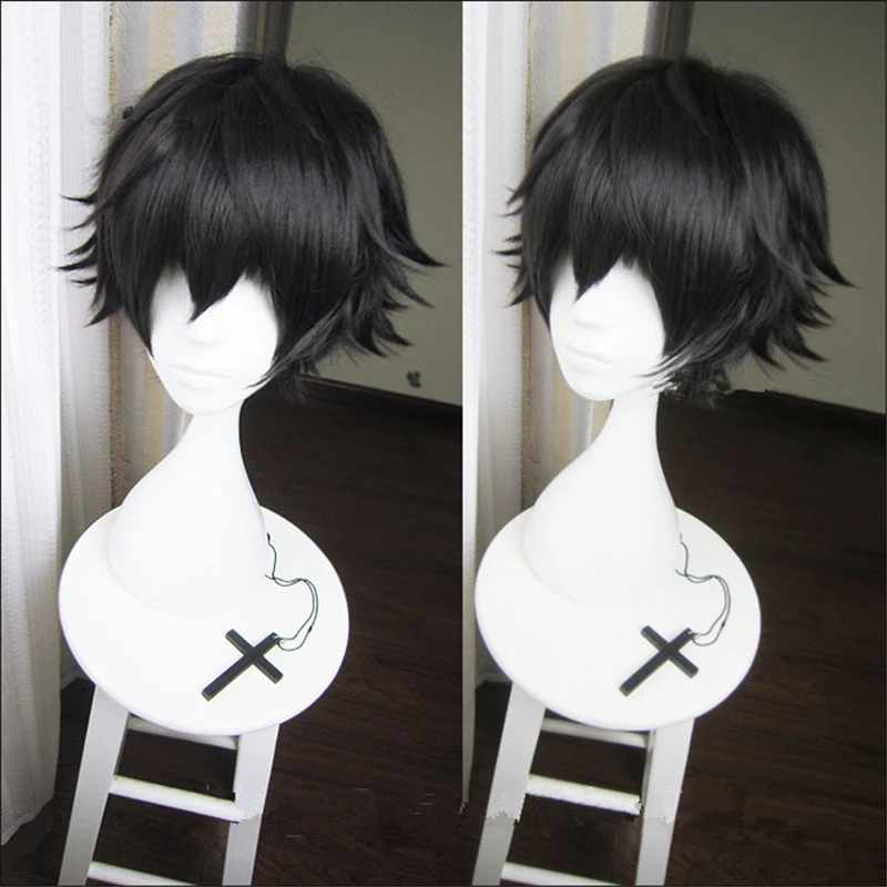 

Anime Bungo Stray Dogs Cosplay Accessories Edogawa Ranpo Wigs Black Short Curly Fluffy Heat Resistant Synthesis Hair Wig New