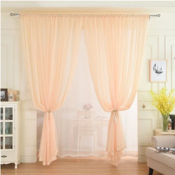

New European and American Style Curtains for Living Room Bedroom Kitchen Window Screening Solid Door Curtains Drape Panel Sheer